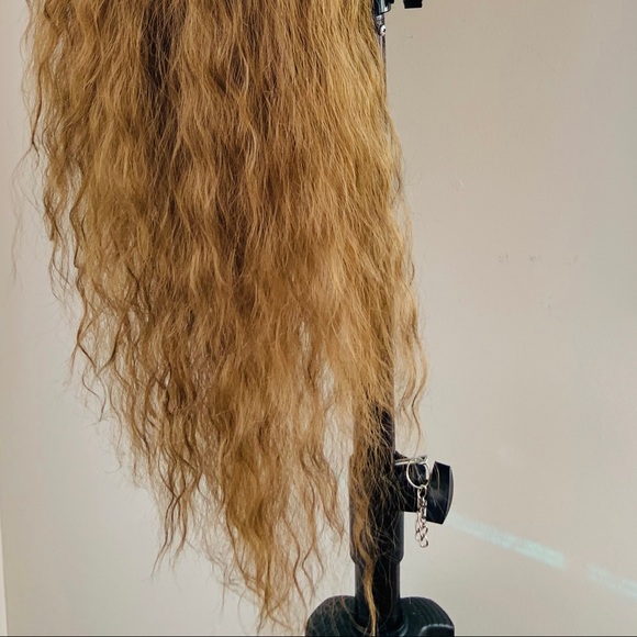 Long Gorgeous Ombre Brown Premium Fiber Lace Front Wig - Picture 5 of 9